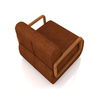 Poltrona Sala De Estar Braço De Madeira Hellen Corano/sintéti