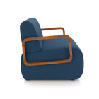 Poltrona Sala De Estar Braço De Madeira Hellen Veludo K01 - D