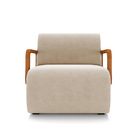 Poltrona Sala De Estar Braço De Madeira Hellen Veludo K01 - D