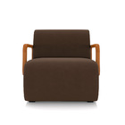 Poltrona Sala De Estar Braço De Madeira Hellen Veludo K01 - D