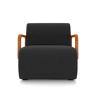 Poltrona Sala De Estar Braço De Madeira Hellen Veludo K01 - D