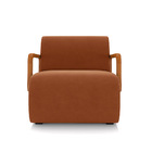 Poltrona Sala De Estar Braço De Madeira Hellen Veludo K01 - D