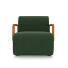 Poltrona Sala De Estar Braço De Madeira Hellen Veludo K01 - D