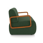 Poltrona Sala De Estar Braço De Madeira Hellen Veludo K01 - D