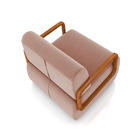 Poltrona Sala De Estar Braço De Madeira Hellen Veludo K01 - D