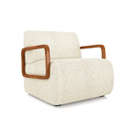 Poltrona Sala De Estar Braço De Madeira Kit 2 Hellen Bouclê B