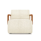 Poltrona Sala De Estar Braço De Madeira Kit 2 Hellen Bouclê B