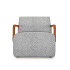 Poltrona Sala De Estar Braço De Madeira Kit 2 Hellen Bouclê K