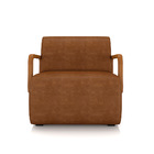 Poltrona Sala De Estar Braço De Madeira Kit 2 Hellen Sintétic