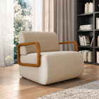 Poltrona Sala De Estar Braço De Madeira Kit 2 Hellen Veludo B