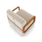 Poltrona Sala De Estar Braço De Madeira Kit 2 Hellen Veludo B