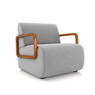 Poltrona Sala De Estar Braço De Madeira Kit 2 Hellen Veludo K