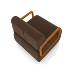 Poltrona Sala De Estar Braço De Madeira Kit 2 Hellen Veludo M