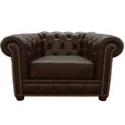 Poltrona Sala De Estar Chesterfield Com Pés Madeira Couro Cap