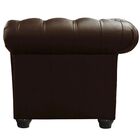 Poltrona Sala De Estar Chesterfield Com Pés Madeira Couro Cap