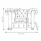 Poltrona Sala De Estar Chesterfield Com Pés Madeira Couro Pre