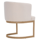 Poltrona Sala De Estar Cléo Base Ouro Fosco Linho Cru - Nexta