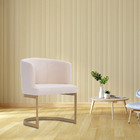 Poltrona Sala De Estar Cléo Base Ouro Fosco Linho Cru - Nexta