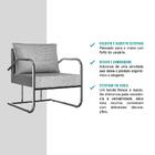 Poltrona Sala De Estar Com Almofada Cinza Tubos Cromados Carr