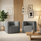 Poltrona Sala De Estar Decorativa Kit 2 Laguna Bouclê K01 - D