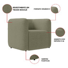 Poltrona Sala De Estar Decorativa Kit 2 Laguna Bouclê K01 - D