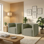 Poltrona Sala De Estar Decorativa Kit 2 Laguna Bouclê K01 - D