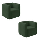 Poltrona Sala De Estar Decorativa Kit 2 Laguna Veludo K01 - D