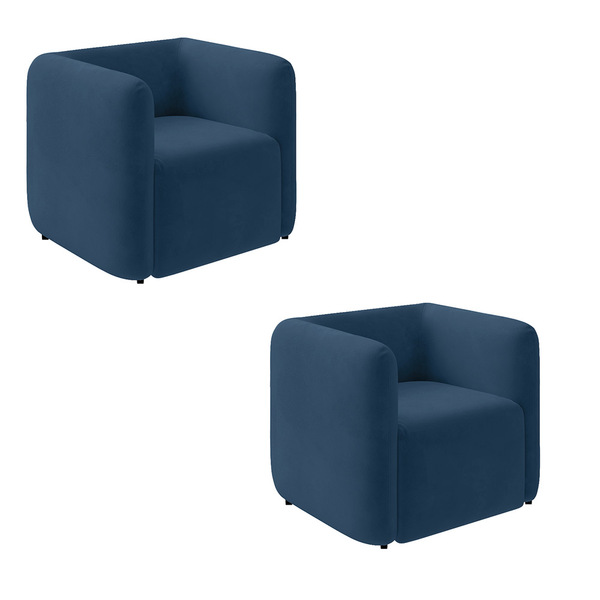 Poltrona Sala De Estar Decorativa Kit 2 Laguna Veludo K01 - D