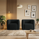 Poltrona Sala De Estar Decorativa Kit 2 Laguna Veludo Preto K