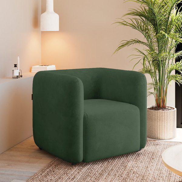 Poltrona Sala De Estar Decorativa Laguna Veludo Verde K01 - D