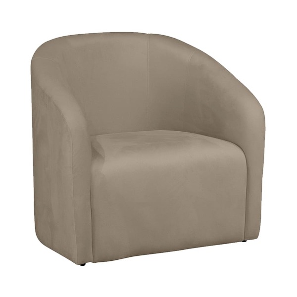 Poltrona Sala De Estar Decorativa Lara Veludo Bege - Vallisa