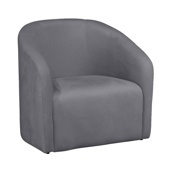 Poltrona Sala De Estar Decorativa Lara Veludo Grafite - Valli