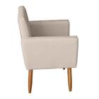 Poltrona Sala De Estar Escritório Nina E Puff Sófia Bege