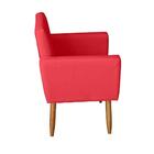 Poltrona Sala De Estar Escritório Nina E Puff Sófia Vermelho