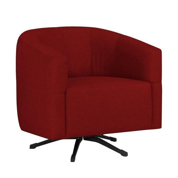 Poltrona Sala De Estar Giratória Com Balanço Suede Vermelho