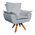 Poltrona Sala De Estar Giratória Mm30 Kit 2 Opala Suede Cinza