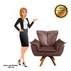 Poltrona Sala De Estar Giratória Mm30 Kit 2 Opalla Corano D03