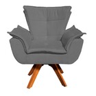 Poltrona Sala De Estar Giratória Mm30 Kit 2 Opalla Suede - Gr
