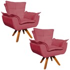 Poltrona Sala De Estar Giratória Mm30 Kit 2 Opalla Suede - Ro