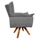 Poltrona Sala De Estar Giratória Mm30 Opala Suede Grafite