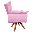 Poltrona Sala De Estar Giratória Mm30 Opalla Suede - Rosa Bebê