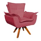 Poltrona Sala De Estar Giratória Mm30 Opalla Suede - Rose