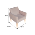 Poltrona Sala De Estar Individual Pés Nude Lilies Móveis