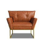 Poltrona Sala De Estar Industrial Dour Anitta Sintético Pu D0