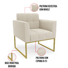 Poltrona Sala De Estar Industrial Dourado Elisa Bouclê D03 -