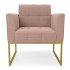 Poltrona Sala De Estar Industrial Dourado Elisa Bouclê D03 -