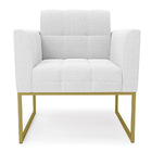 Poltrona Sala De Estar Industrial Dourado Elisa Bouclê D03 -