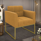 Poltrona Sala De Estar Industrial Dourado Elisa Bouclê Mostar