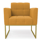 Poltrona Sala De Estar Industrial Dourado Elisa Bouclê Mostar