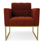 Poltrona Sala De Estar Industrial Dourado Elisa Bouclê Terra